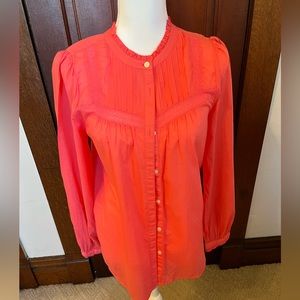 Loft medium worn 1x coral colored lightweight blouse